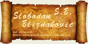 Slobodan Bliznaković vizit kartica